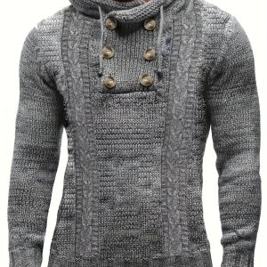 Pull à Capuche Torsadé pour Hommes - Grande Taille