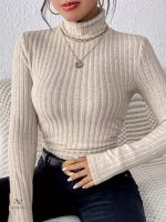 Pull côtelé doux en style décontracté à petit prix