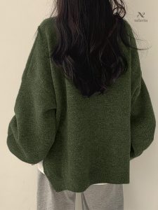 Pull femme col rond, style décontracté avec manches tombantes