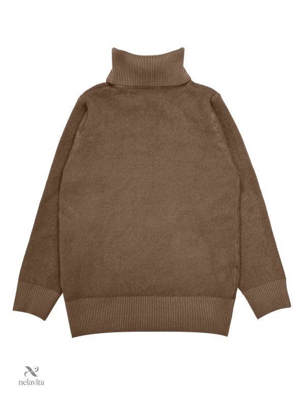 Pull uni à col roulé pour l’hiver