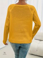 Pull Côtelé à Manches Longues pour Femme