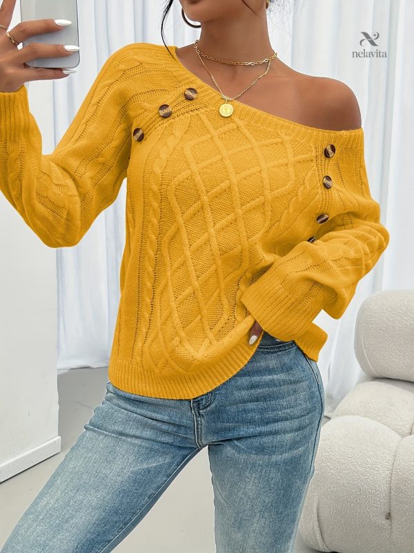 Pull à Col Rond pour Femme en Côtelé