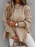 Pull Tricot Femme Élégant à Coupe Unique