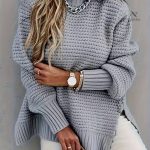 Femme Tricot Uni à Design Asymétrique
