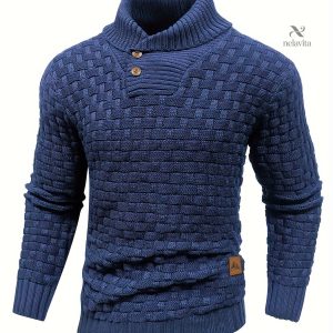 Pull-over en maille élégant pour homme - Motif waffle stretch