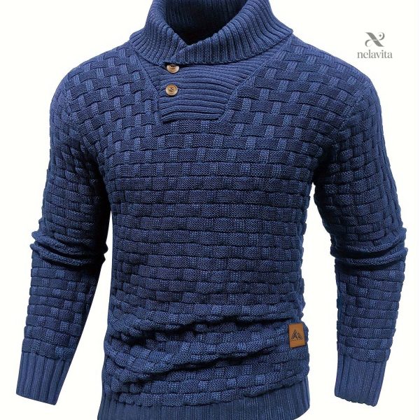 pull-over-en-maille-elegant-pour-homme-motif-waffle-stretch-1