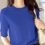 Pull à la mode, manches mi-longues en tricot