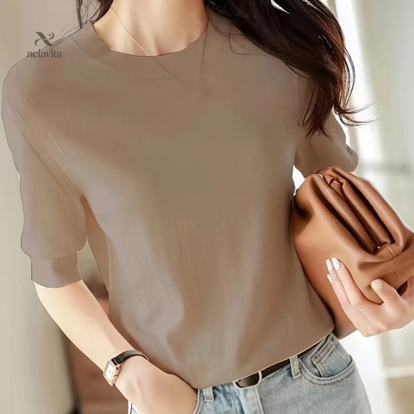 Pull tricoté à manches mi-longues, style décontracté - vue 5