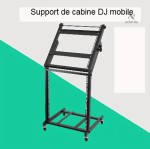 Rack DJ mobile 2 niveaux pour matériel audio, construction solide