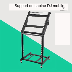 Rack DJ mobile 2 niveaux pour matériel audio, construction solide