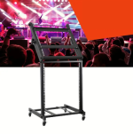 Rack audio robuste à deux niveaux, idéal pour DJ professionnels