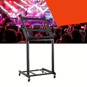 Rack audio robuste à deux niveaux, idéal pour DJ professionnels