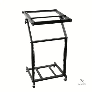 Rack Studio 2 Niveaux avec Roulettes pour matériel audio