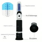 Réfractomètre portable pour mesure de sucre et liquides