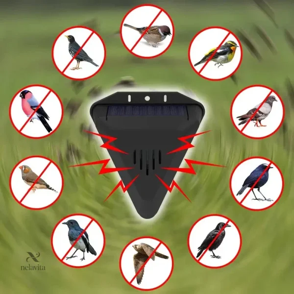 Dispositif solaire pour éloigner les oiseaux nuisibles
