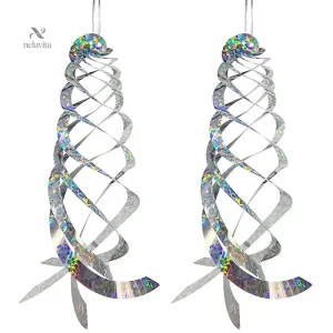 Répulsifs Visuels Anti-Oiseaux – Spirales Holographiques Réfléchissantes 40cm pour Jardins, Balcons et Verandas
