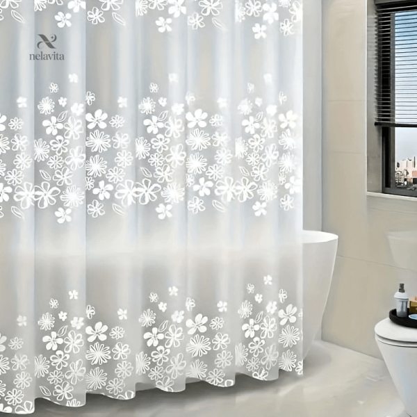 Rideau de douche imperméable au design floral élégant