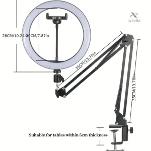 Ring Light LED avec bras articulé pour smartphone et vidéos