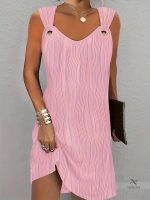 Robe courte à rayures ondulées pour femmes