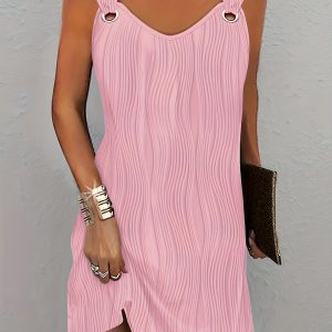 Robe courte à rayures ondulées pour femmes