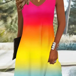 Robe de plage dégradée – Coupe fluide et estivale, parfaite pour l’été