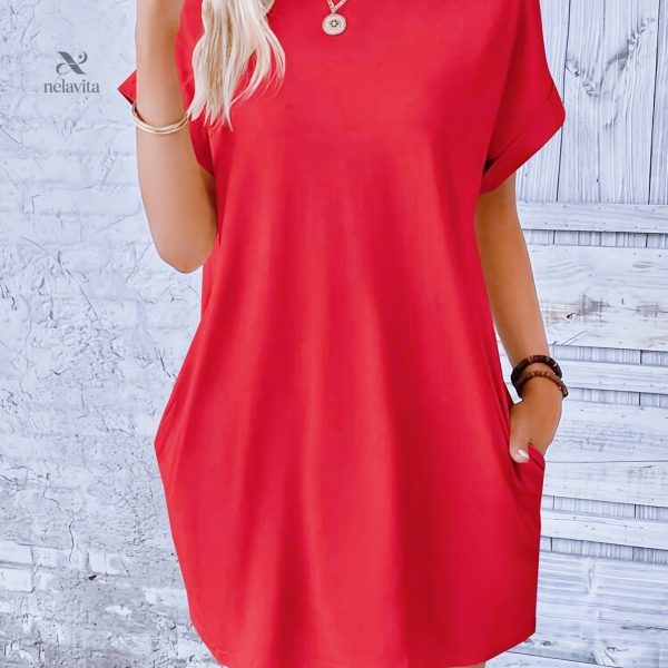 Modèle de robe décontractée, manches courtes et chic