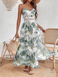 Robe à Bretelles Fines avec motif floral