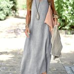 Robe en lin féminine, coupe élégante et décontractée