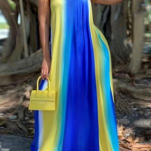 Robe Maxi Plus Size Tie-Dye Femme - Décontractée & Légère