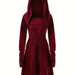 Robe médiévale à capuche – Déguisement gothique et fantasy pour femme
