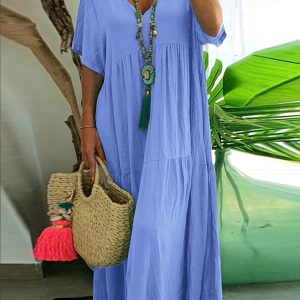 Robe Plus Size Décontractée Femme - Volants Froncés
