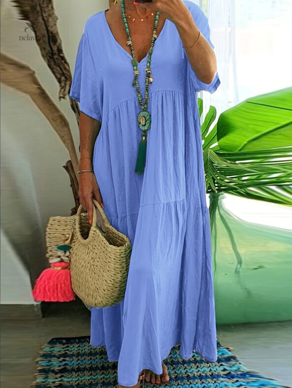 robe-plus-size-decontractee-femme-volants-fronces-1