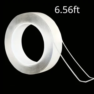 Ruban Adhésif Double Face Nano 9.8ft – Transparent, Réutilisable et Ultra Résistant pour Fixation Murale Sans Trace