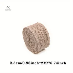 Ruban Jute Naturel 3cm x 2m – Bande Toile de Sac pour Emballages Cadeaux, Mariage Rustique et DIY