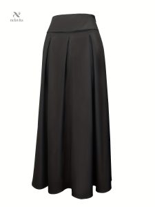 Jupe longue taille haute, style froncé