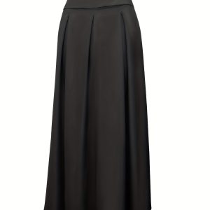 Jupe longue taille haute, style froncé