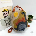 Sac à dos enfant beige avec bretelles colorées