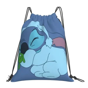 Sac à dos enfant léger à cordon – Motif dessin animé bleu, pratique pour sport et école