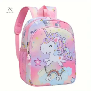 Sac à Dos Enfant Licorne – Cartable Maternelle Fille avec Motifs Arc-en-Ciel et Étoiles, Léger et Confortable