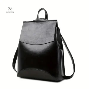 Sac à dos noir en cuir pour le quotidien