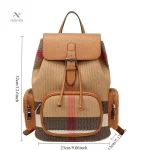Sac à dos femme élégant en toile et cuir