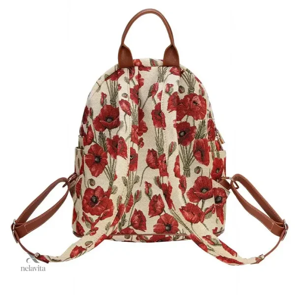 sac-a-dos-femme-motif-fleuri-vintage-tissu-brode-avec-coq-0lt3gv-1 Sac à dos femme vintage avec motif coquelicots rouges