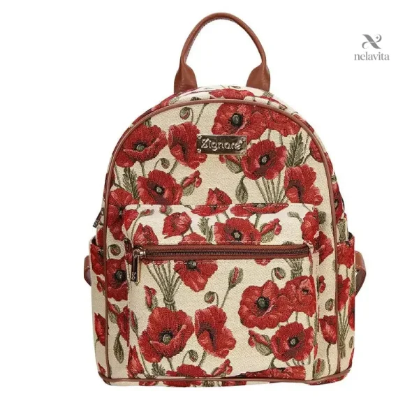 Sac à dos floral pour femme avec tissu brodé