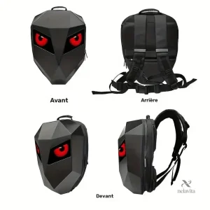 Sac à dos gamer 3D avec yeux LED rouges