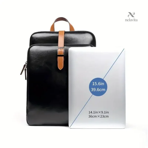 Sac à dos professionnel en cuir noir pour homme