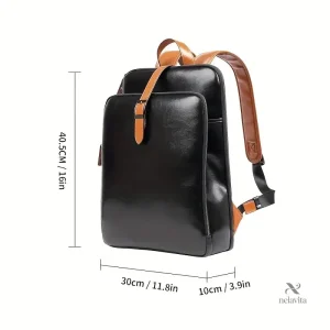 Design élégant de sac à dos en cuir avec bretelles contrastées