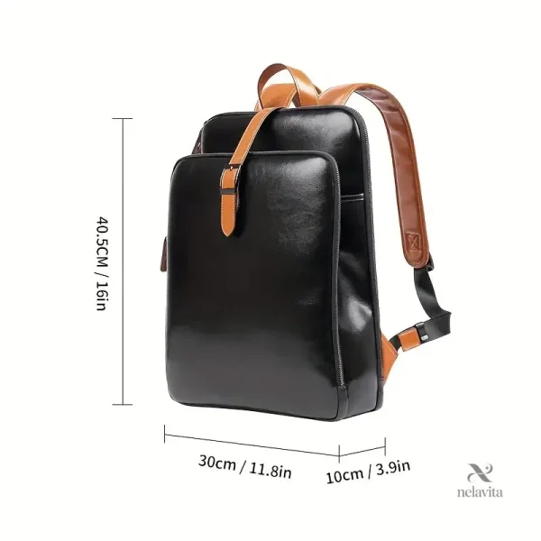 Design élégant de sac à dos en cuir avec bretelles contrastées