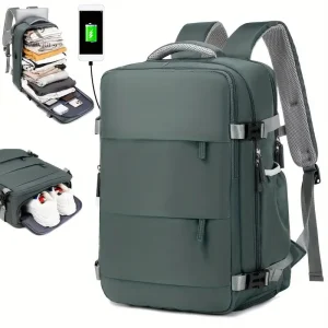 Sac à dos ordinateur portable  Grande capacité, port USB & compartiment chaussures