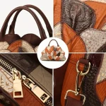 Sac à main femme en cuir au design feuilles élégant