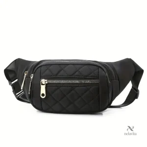 Sac banane bandoulière chic en tissu matelassé – Idéal pour un look moderne et stylé